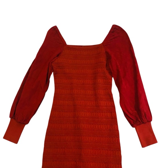 Anthropologie - Smocked Puff-Sleeved Midi Dress Prairie Cottagecore - Picture 9 of 12